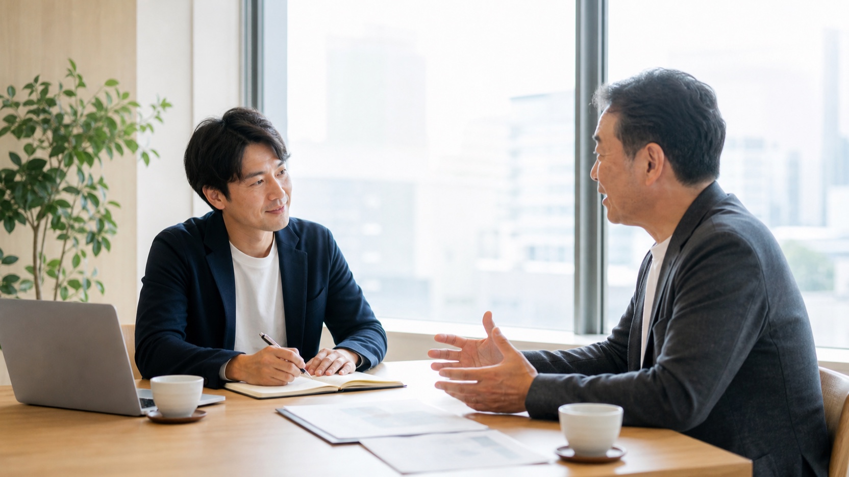 業務の相談を受けている打ち合わせの様子